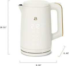 Beautiful 1.7-Liter Electric Kettle 1500 W with One-Touch Activation, White Icing by Drew Barrymore