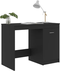 Modern Computer Desk with Storage White and Sonoma Oak 39.4" Compact Writing Desk for Home Office Small Spaces