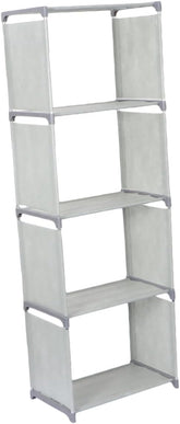 1pc Grey Bookshelf Modern Desktop Bookcase for Home Office Organization Creative Storage for Books Magazines Office Supplies