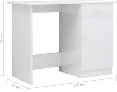 Desk,modern desk with drawers computer desk large desk writing desk gaming desk Suitable for home, office, bedroom, conference room, etc High Gloss Black 39.4" x 19.7" x 29.9" Engineered Wood