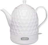 Ceramic Electric Kettle 1 Quarts, 1000W Hot Water Boiler, Automatic Shut-off, BPA-Free, Teapot Rapid Boil For Coffee & Tea, Boil-Dry Protection, White Gooseneck