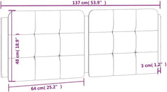 Headboard Cushion, Frame Cushion Bed Headboard Headboards for Hostel Bedroom Dorm Wall White 53.9" Faux Leather