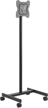 Rolling TV Stand for 17-55 Inch TVs, Mobile TV Cart with Wheels, Portable Adjustable Floor Stand, Max 44lbs, Living Room, Bedroom, Office