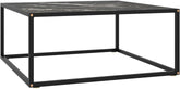 Practical Coffee Table Black with Black Glass 15.7"x15.7"x19.7" Side Table End Table Couch Table for Living Room Home, Office -AA
