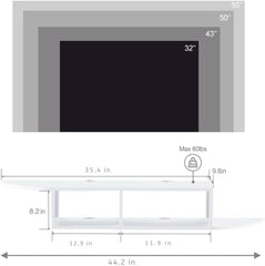 Floating TV Stand, Wall Mounted Entertainment Center and Cabinet Shelf, TV Console with Storage, Media Console for DVD Player, Space-Saving Under TV Shelf for Bedroom, Living Room (Grey)