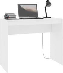 Desk, Writing Desk Work Table Study Tables Computer Desks for Indoor Home Office Bedroom White 35.4"x15.7"x28.3" Engineered Wood