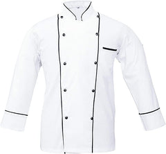 Men's Chef Coat Full Sleeve Jacket Multicolored Piping Exclusive Chef Jacket Size (XS-6XL)