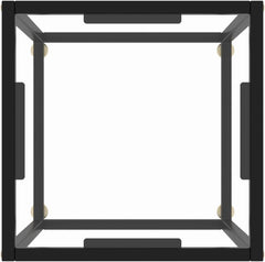 Clear Tempered Glass Coffee Table, Spacious Under-Table Storage, Modern, Steel Frame, Dining Center Table for Living Room, Office, Square, 15.7"x15.7"x19.7"