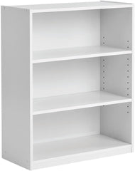 3-Shelf Bookcase with Adjustable Shelves, White