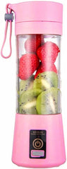 Portable Electric Juicer Fruit Milkshake Mixer Juicer Cup Rechargeable USB Multifunction Automatic Small Electric Juicer/415 (Color : Purple) (Pink)