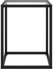 Clear Tempered Glass Coffee Table, Spacious Under-Table Storage, Modern, Steel Frame, Dining Center Table for Living Room, Office, Square, 15.7"x15.7"x19.7"