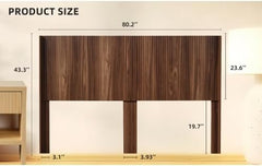 Anwick Boho King Size Headboard Only, 80.2'' Wide Wood Headboard King, Modern Farmhouse Head Board, Wall Mounted Headboards, Fluted Panel, Wingback Head Boards (Walnut, New)