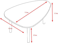 Elegant and Modern Egg Shape Coffee Table for Living Room, Stylish Design, Easy Installation, White and Oak Finish