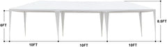 10x20 Outdoor Party Tent, Outdoor Party Wedding Tent Canopy, Waterproof Camping Gazebo, Portable Commercial Instant Canopy Tent, Outdoor Patio Event Tent for Weddings, Graduations, White