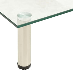 vidaXL Clear Tempered Glass TV Stand 31.5X13.8X6.7 in Modern Design Entertainment Unit with Stainless Steel Legs Durable and Stylish Media Shelf for Living Room or Bedroom Table Contemporary