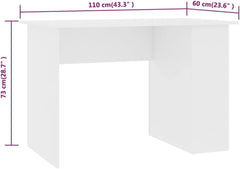Computer Desk,Writing Desk for Home Office,Modern Simple Style Laptop Study Table, Makeup Vanity Console Table,Desk White 43.3"x23.6"x28.7" Engineered Wood