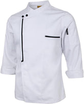 Chef Jacket Coat Restaurant Kitchen Catering Cook Uniform Retro Contrast Piping Long Sleeves