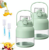 Geoet 28 Oz Electric Citrus Juicer & Portable Blender Cup - Multifunctional Rechargeable Juice Press Bottle with Straw & 2 Lids for Smoothies & Shakes (2pcs)