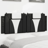 Headboard Cushion with Foam Filling, Stylish Faux Leather Design, Versatile Installation, Black and White, 53.9"