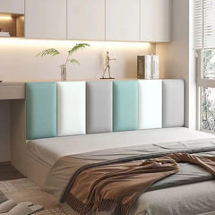 Headboard Panels for Wall, Peel and Stick Twin, Full,Queen Headboard Sized, 3D Anti-Collision Soundproof Self-Adhesive Wall Panel Easy to Install,F,60x30cm/5 Pcs