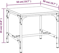 Industrial Coffee Table with Sonoma Oak Top and Steel Grey Frame, Height Adjustable Feet for Stability on Uneven Floors, Compact 19.7x19.7x13.8 Inch Design for Modern Living