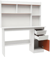 Big Industrial Home Office Desk with Storage, Modern Simple Laptop Desk Study Writing Table for Home, Office, Study, Writing (39.4in L)