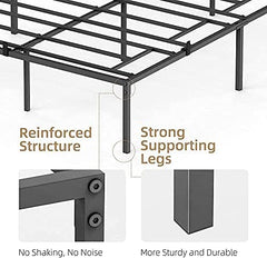 Full Bed Frame Platform,14 Inch Metal Full Size Bed Frames No Box Spring Needed,Heavy Duty Steel Slat Mattress Foundation,Easy Assembly,No Noise and No Shaking
