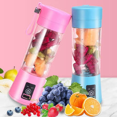 Portable Electric Juicer Fruit Milkshake Mixer Juicer Cup Rechargeable USB Multifunction Automatic Small Electric Juicer/415 (Color : Purple) (Pink)