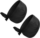 GALPADA 2Pcs Classic Chef Turban Hats for Cooking and Catering Adjustable Black Cloth Skull Caps for Restaurant Chefs and Bakers Comfortable Adults