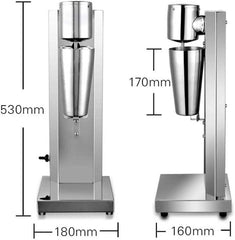Stainless Steel Single Head Milk Shaking Machine, Upthehill 650ml Silver Electric Drink Mixer Blender for Protein Shakes and Mixing Cocktail 180W/ 300W (180W)