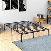 Full Bed Frame Platform,14 Inch Metal Full Size Bed Frames No Box Spring Needed,Heavy Duty Steel Slat Mattress Foundation,Easy Assembly,No Noise and No Shaking