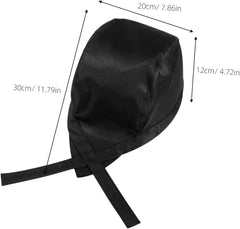 GALPADA 2Pcs Classic Chef Turban Hats for Cooking and Catering Adjustable Black Cloth Skull Caps for Restaurant Chefs and Bakers Comfortable Adults