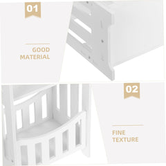 White Hollow Bedside Table Small Side Table for Bedroom and Living Versatile Nightstand with Lower Shelf for Books and Essentials Compact Modern Dressing for Sofa and Organization