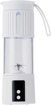 USB Rechargeable Portable Blender Juicer Cup 450ml - Quick Smoothie Maker Home & Travel, Ice Crushing, Easy Clean(Beige Grey-3.7V)