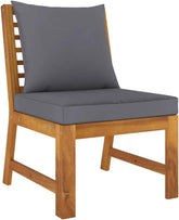 Middle Sofa Dark Grey Solid Acacia Wood Medium Durable