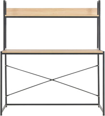 Computer Desk Escritorios para Computadoras Small Desk for Bedroom Writing Office Furniture Computer Desk with Storage Black and Oak 47.2"x23.6"x54.3"