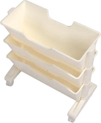 Pomya Mobile Bookshelf, Removable Bookcase Large Capacity 3 Tier 360° Rotation for Libraries for Office (White)