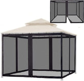 Mosquito Net with Zipper for Universal Outdoor 10X10 Canopy Tent,DIY Curtain Style Canopy Screen Walls for Patio Gazebo Garden and Backyard (Only Mosquito Net),White,360x360