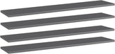 Tidyard Bookshelf Boards 4 Piece High Gloss Gray 39.4 x 7.9 x 0.6 Inch Engineered Wood Replacement Panels, Display Stand Storage Shelves for Bookcase, Cabinet, Sideboard