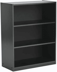 3-Shelf Bookcase, True Black Oak, Adjustable Shelves, Particle Board and MDF Construction, 24.8x11.65x31.65 Inches, Storage for Books and Collectibles