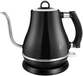1.2L Electric Kettle, Colorful 304 Stainless Steel Gooseneck 1500W Household Quick Heating Electric Boiling Tea Pot, Black