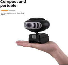 Portable Battery Powered Heater, Dual Heat Settings,10㎡ Defogging, 1500mAh Battery Powered, Dual USB Ports, Anti-Tilt Design for Cars Office Indoor Use (10-cell battery*1)