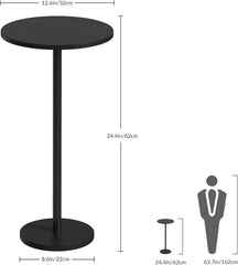 Small White Round Side Table Pedestal Table Drink Tables for Small Spaces Cocktail Pedestal End Table for Living Room Coffee Table Nightstand for Bedroom, Sofa and Balconty