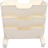 Multilayer Bookcase, Easy Assembly Removable Bookcase, 3 Tiers Spacesaving, 4 Wheels for School Dormitory (White)