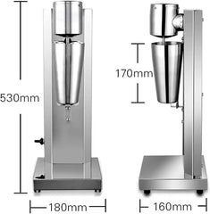 CNCEST Milkshake Machine, Stainless Steel Single Head Electric Milkshake Machine Smoothie Beverage Mixer, Commercial Retro Die-Casting Mixing Two-Speed Milkshake Mixer