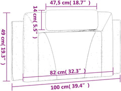 SKM Headboard Cushion Black and White 100 cm Faux Leather (Weight-8KG)