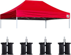 Eurmax USA Pop Up Canopy Replacement Canopy Tent Top Cover, Instant Canopy Top Cover ONLY,Bonus 4PC Pack Weight Bag (5x5, Black)