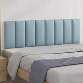 Peel and Stick Headboard for Twin and King, 3D Anti-Collision Headboard Panels for Wall, Bedroom/Living Room Upholstered Wall Panel,Light Blue,100x40cm