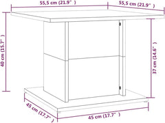Coffee Table Smoked Oak Engineered Wood Small Coffee Table Accent Living Room Furniture Tables