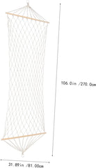 BESPORTBLE Outdoor Hanging Bed Single Mesh Hammock with Solid Wood Bars Comfortable Beige Swing for Camping and Garden Relaxation Easy to Assemble and Portable
